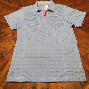 Chick-fil-A oobe Team Style Team Member Polo Blue Pinstripe Shirt L